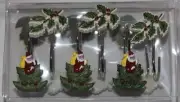 12 Avanti SANTA in Christmas Trees & Mistletoe Shower Curtain Hooks NIP DISC
