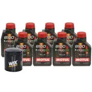 8L Motul 8100 X-CLEAN EFE 5W30 Wix Filter Motor Oil Change Kit API SN