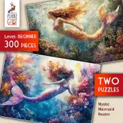 2 x JIGSAW PUZZLES 300pc ~ Mystic Mermaid Realm - underwater beauty FG2063