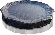 STARPYNG-Pool Cover,Above Ground Pool Solar Cover, Underground Pool Cover Protector with Drawstring Design, Easy to Install, UV Protection (Pool Size: 28FT, Cover Size: 31FT, Round, Navy/Black)