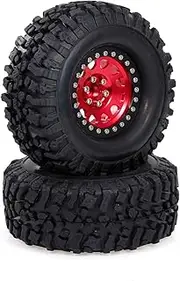 2PCS High Grip 2.2 Inch RC Rubber Tire Alloy Beadlock Rims Grade Parts for Traxxas Hsp Rat Rc4wd Tamiya Axial scx10 D90 Hpi RC Crawler