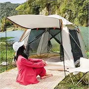 Waterproof for Tents 4 Man Insect-Proof,Double Doors and Four Windows A Frame Tent Light and Stable Tunnel Tents for Hiking Camping