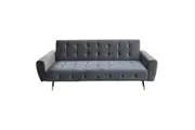 Ava Tufted Velvet Sofa Bed by Sarantino - Dark Grey