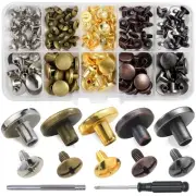 50Sets Chicago Screws Leather Rivets Assorted Screw Rivets Metal Studs for Cl...