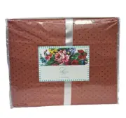 Carleton Varney Designer Live Vividly Spice Printed Dot Cotton King Sheet Set