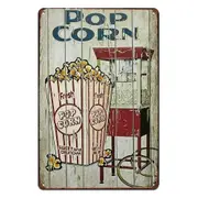 3x Pop Corn Film Tin Metal Sign Rustic Look Vintage Man Cave