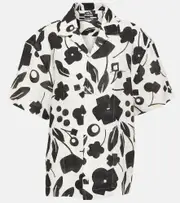 [Jacquemus] Jacquemus La Chemise Jean printed linen shirt UK 16 black