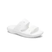 Crocs Classic 206761-100 Slide Sandals Unisex White Comfort Two-Strap Casual