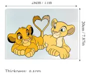 Handmade Simba And Nala Inspired Tempered Glass Cutting Board 8x11