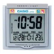 Casio DQ750F-7D White LED Light Digital Alarm Desk Clock Thermometer Snooze NEW