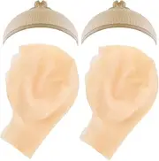 WXJ13 2 PCS Makeup Latex Bald Caps and 2 PCS Nylon Wig Caps for Costume Party Adult Costume Accessory