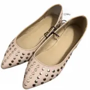 Rue 21 wild diva blush pink studded pointed toe ballet flats womens shoes 6 New
