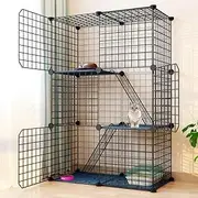 Ricjurzzty Cat Cage Indoor DIY Pet Playpen Detachable Metal Small Animal Cage Wire Ferret Cage Indoor Cat Kennels for Kitten Puppy Bunny (3 Tier)
