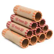 Preformed Coin Wrappers Rolls - 144 Assorted (72 Each of Pennies and Quarters...