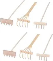 6pcs Sand Table Accessories Rake Mini Feng Mini Rake for Sandbox Desktop Zen Garden Tool Sandbox Tool Rake Mini Zen Sand Rakes Mini Decor Sandbox Accessories Bamboo