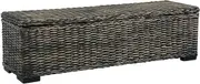 Storage Box 120 cm Black Kubu Rattan and Solid Mango Wood,Storage & Entryway Benches-285798