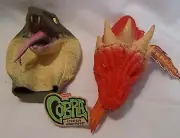 Schylling Fire Breathing Dragon & Cobra Strechy Hand Puppets NWT