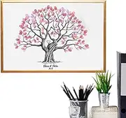 Fingerprint Tree Canvas, Wall Art Guest Book, Creative Household Decorations Fingerprint Tree Gathering Wedding Canvas Signs Book