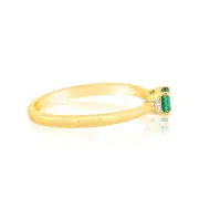 0.24 Carat Created Emerald and Diamond Ring in 9ct Yellow Gold, O