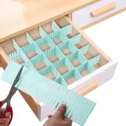 16 Pcs Drawer Divider Organizer, 14.5 Inch DIY Adjustable Drawer Dividers for Ba