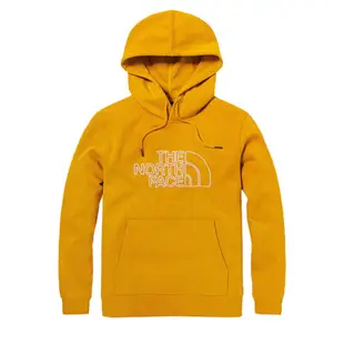 The North Face 女 白色胸前刺繡LOGO連帽大學T.帽T_黃色