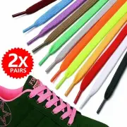 2pair Flat Shoe Laces Sneaker Replacement Shoelaces Lazy Laces Runners Boots AU