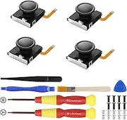 Bronal Switch Joycon Joystick Replacement, [No Drifting] Hall Effect Joystick for Switch/Switch OLED/Switch Lite, Left/Right Switch Joycon Controller with Repair Tool Kit, Thumbstick Caps [4 Pack]