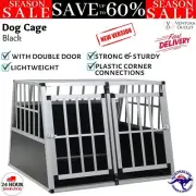 Dog Cage with Double Door Aluminium Pet Travel Crate 94x88x69 cm Portable vidaXL