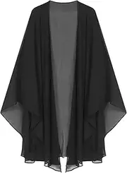 [ESOMAVRIX] Shawl Wraps for Women, Elegant Black Formal Shawl for Evening Dresses Soft Chiffon Sheer Dress Shawl and Wraps for Wedding, Evening Party, Formal Dresses, Shawl Wraps for Women/4361
