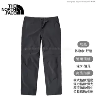 【The North Face 男 二截式軟殼長褲《瀝灰》】49BE/防潑水/休閒長褲/戶外/登山/悠遊山水