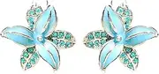 [ZhuyuanSD] Sweet Blue Flower Stud Earrings
