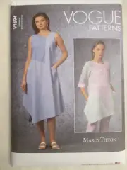 Vogue 1694 Marcy Tilton Tunic Dress Pattern 8-16 Pullover Tunic Dress Pattern UC