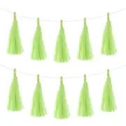 15Pcs Glass Green Tassel Garland Banner with Rope