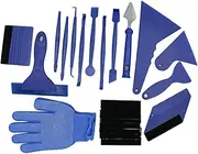 ULTECHNOVO 21PCS Car Tinting Squeegee Tool Set Durable Film Installation Kit with for Flat Curved Surfaces Complete Sticker Accessories Blue