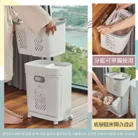 在飛比找樂天市場購物網優惠-✴韓式帶輪三層分類髒衣籃✴ 髒衣籃 收納籃 洗衣籃 收納櫃 