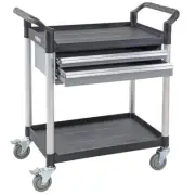 2 Tier Tool Trolley (with twin drawers) - overall size 870x500x950mm