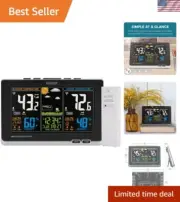 Advanced Weather Station with Full-Color LCD & Atomic Time - Monitor Indoor/O...