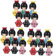 [MINAOLULUS] 18pcs Japanese Kimono Figurines Miniature Kimono Dolls for Home Office and Cafe Decor Elegant Handicraft
