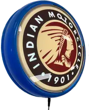 Indian Motorcycle 1901 LED Bar Lighting Wall Sign Light Button LIGHT BLUE