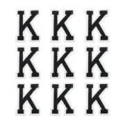Letters K Patches Black Iron-On Letters Patch for Clothing Repair 9 Pcs