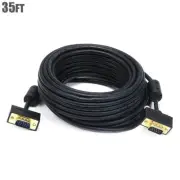 35FT Ultra Slim VGA SVGA Male to Male Monitor Video Cable Ferrite Core 30/32AWG