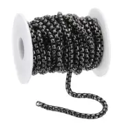 16.4Ft Box Chain Roll, 5mm Width Cable Square Box Link Chains Bulk, Black