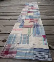 Handmade Table Runner made from Vintage Handkerchiefs Farmhouse primitive style