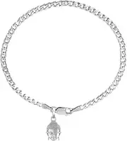 [Samyuktha] SM Design 29 Religious Sterling Silver (92.5% Purity) Gautam Buddha Designer Bracelet Armlet for Men & Boys, Sterling Silver, no gemstone