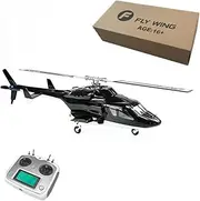 RC Helicopter with GPS for Adults, FLYWING FW450L Air - Wolf 450-Class 2.4G 6CH Dual Brushless Motor RC Military Helicopter Support Fixed-Point Mode, 3D Stunt and Auto Navigation Mode (Model 1)