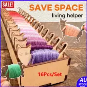 Wooden Animal Bobbin Set, 15Pcs Bobbin Organizer, Bobbin Holder Thread Holder AU