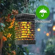 Solar Lights Outdoor Laterns Flickering Flame Solar Lantern Outdoor Hanging Lanterns Decorative Outdoor Lighting Solar Powered Waterproof LED Flame Christmas L