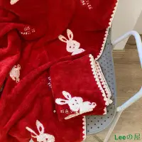 在飛比找Yahoo!奇摩拍賣優惠-Leeの屋ins風浴巾刺繡小兔浴巾女加厚浴巾珊瑚絨洗澡毛巾速