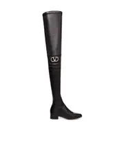 VLogo Type stretch over-the-knee boots 36 black