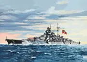 WW2 German Kriegsmarine Battleship Bismarck at Sea Poster Print Picture